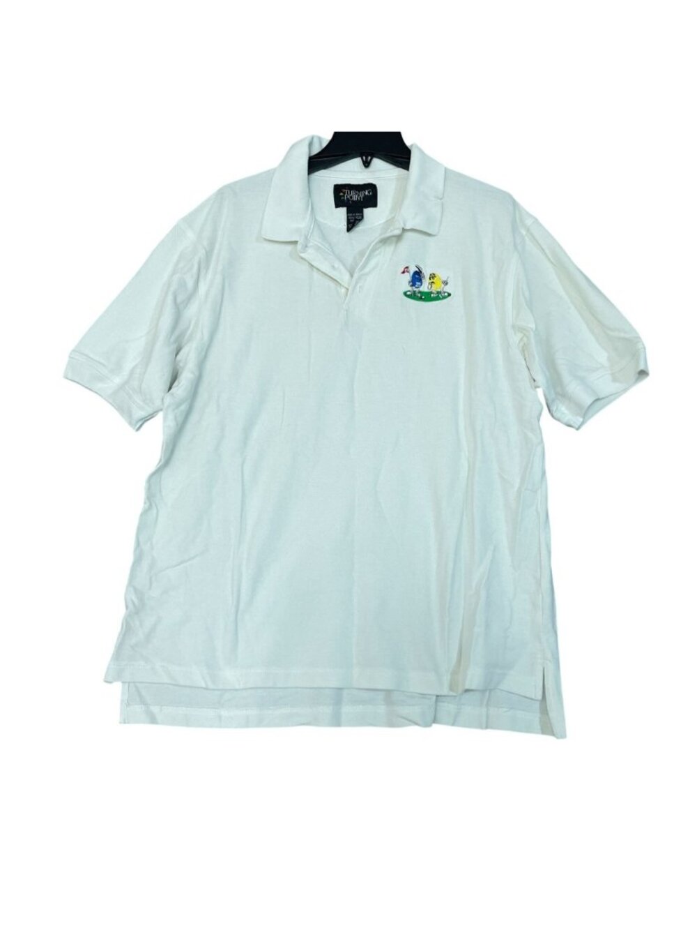 Vtg M&M Turning Point Men's XL White Cotton Golf Polo Shirt P0876